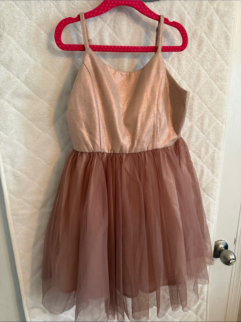 Zhenzi Pink Gold Shimmery Tulle Party Dress